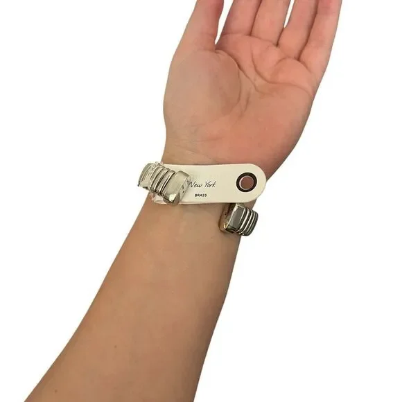 Brass Silver Cuff Bracelet - Picture 5 of 6